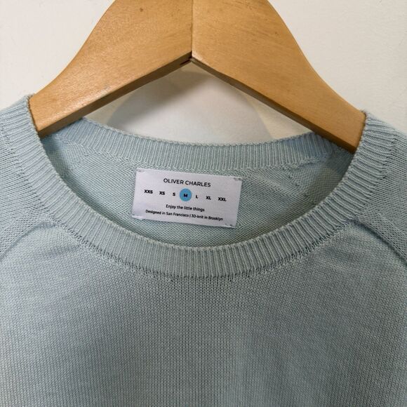 Oliver Charles Sweater Women's Medium Blue Bird Summer Crewneck Seacell Knit - Picture 8 of 12